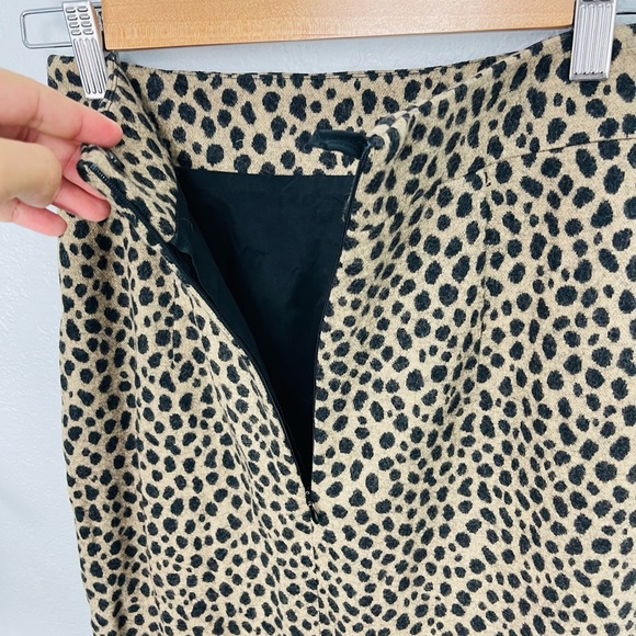 AKRIS Wool Brown Leopard High Waist Pencil Skirt - Picture 6 of 6